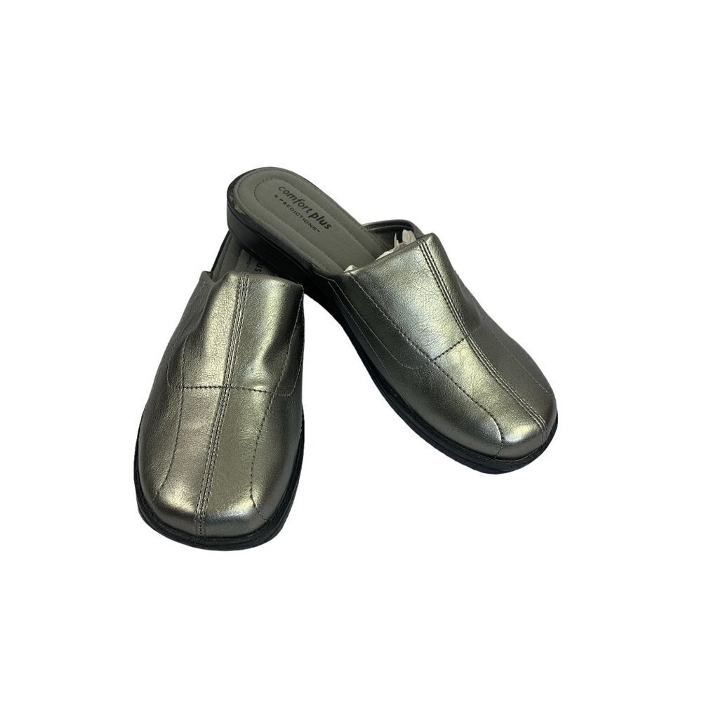 Comfort Plus by Predictions Women's Grey Slide Ons Shoes